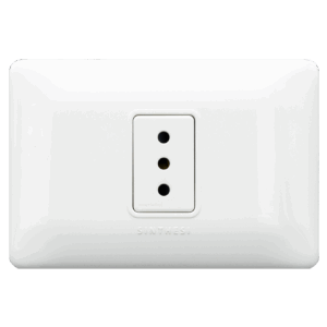 Tomacorriente simple10A/ 250V  S12 Blanco