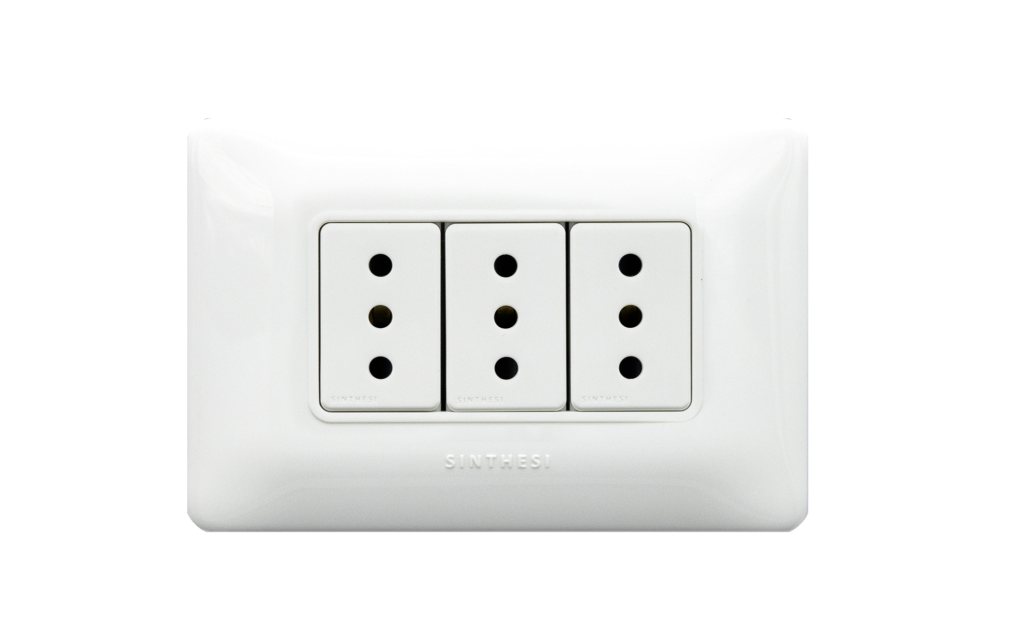 Tomacorriente triple 10A/ 250V S12 Blanco
