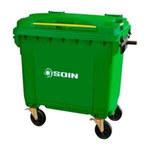 Contenedor de Basura 660 L Verde, 4 Ruedas