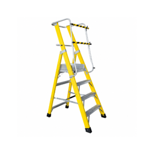 Escalera de Plataforma con Baranda de Fibra de Vidrio, 4 Peldaños, 150 kg