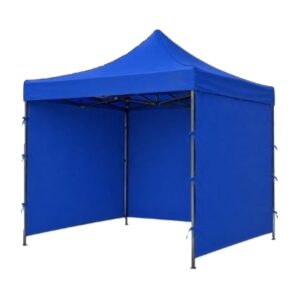 Toldo Plegable azul 2 x 2 m con Muros Laterales de Lona